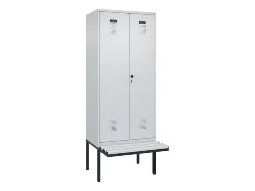 locker met bank,voor scheiding van kleding,HxBxD 2120x800x815mm,2vak