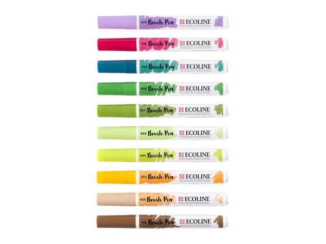 Brushpen Talens Ecoline set botanisch blister à 10 stuks assorti