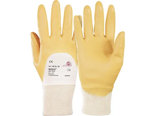 KCL Monsun 105 allround handschoenen, wit/geel, NBR, maat 10, 10 paar