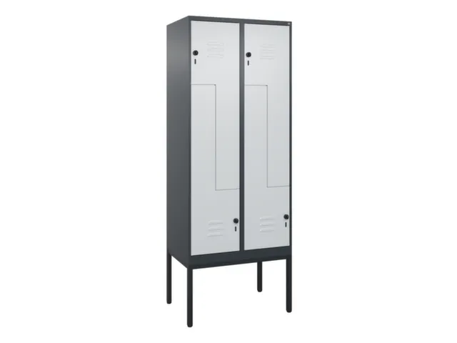 Z-garderobekast,HxBxD 2120x800x500mm,vak B 200/400mm,draaigrendel