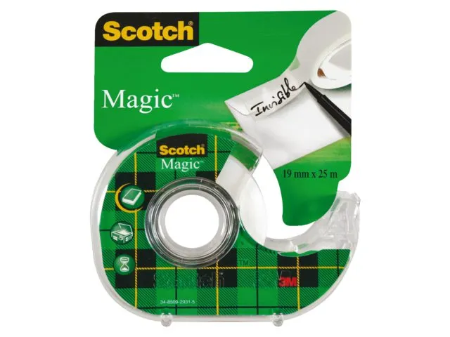 Ruban adhésif Scotch Magic 810 19mmx25m invisible + dérouleur