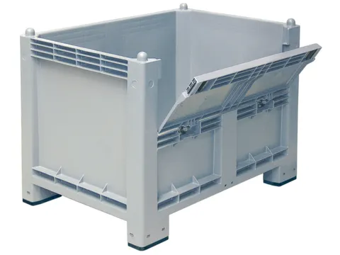 Stapelcontainer Pp Hxbxd 850x1200x800mm 550 Liter 4Poten klep Grijs