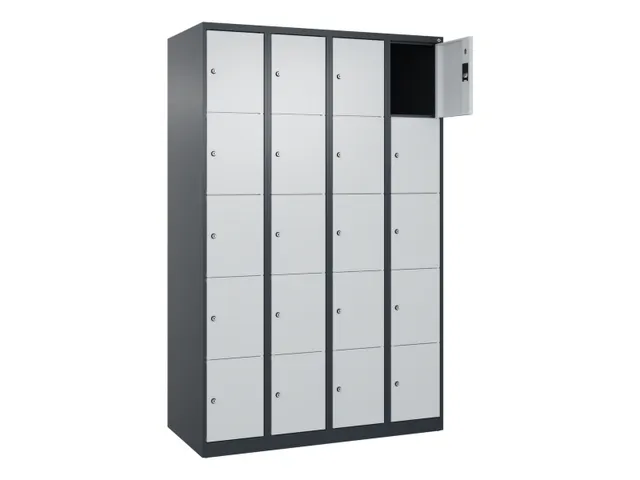 lockerkast,HxBxD 1850x1200x500mm,4x5vakken,vak B 300mm,cil.-slot