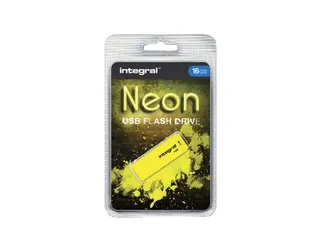 USB stick 2.0 Integral Neon USB-A 16GB geel - 1