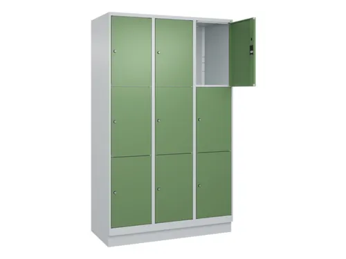 lockerkast,HxBxD 1950x1200x500mm,3x3vakken,vak B 400mm,cil.-slot
