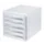 ladeblok,5lade(n),HxBxD 250x265x340mm,kunststof,wit,laden grijs