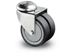 Dubbele Apparatenwiel Boutgat. Zwenkw. 75x2x24mm 80kg