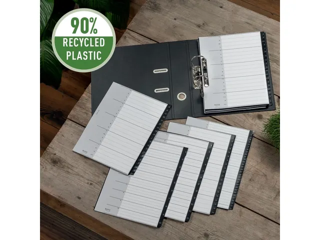 Tabblad Leitz Recycle A4 11-gaats 1-12 extra breed PP