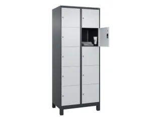 lockerkast,HxBxD 1950x800x500mm,2x5vakken,vak B 400mm,cil.-slot,voeten - 1