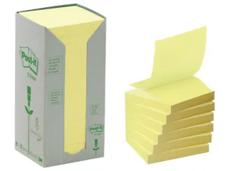Memoblok Post-it Z-Note R330-1T 76x76mm recycled geel 16 stuks - 2