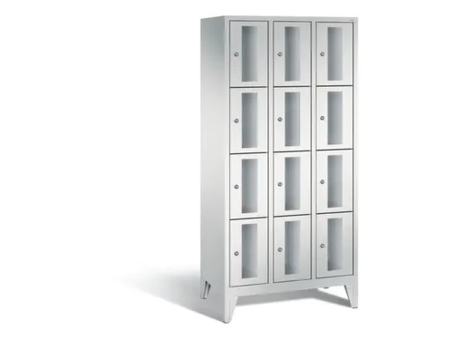 Lockerkast 1850x900x500mm 3x4 vakken Cilinderslot Poten, RAL7035