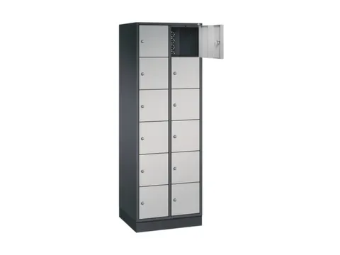 lockerkast,HxBxD 1950x620x500mm,2x6vakken,cil.-slot,sokkel