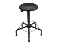 Draaikruk 540-730Mm Pu Zwart Gasveer Voetkruis Zwart Staal Glijders