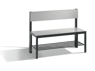 omkleedbank,HxLxD 796x1000x407mm,HPL zilvergrijs,frame staal RAL7021 - 1