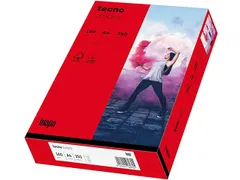 Inapa Tecno colors Gekleurd papier A4 Intens Rood 160 gram 250 vel