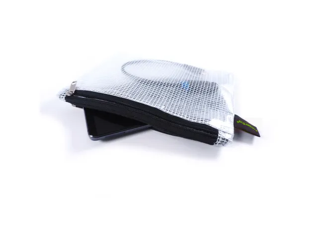Trousse Foldersys A6 EVA transp sans PVC 2 comp fermeture éclair noir
