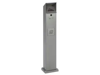 Combi-asbakstaander vierkant staal 2/5 liter 1150x180x150mm Zilver - 1