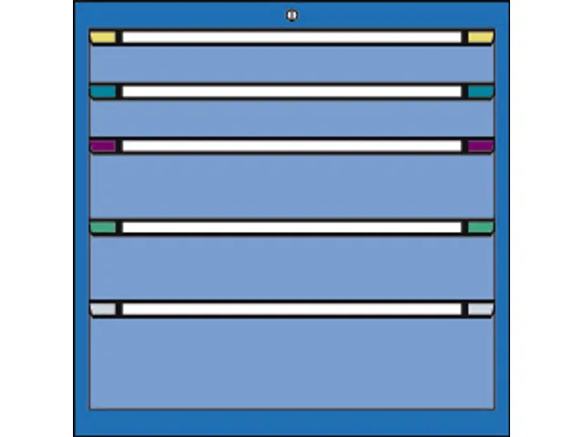 ladekast,HxBxD 800x605x695mm,5lade(n),cil.-slot,RAL7035,front RAL7035