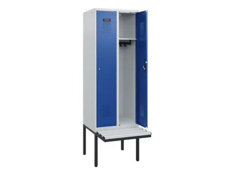 locker met bank,HxBxD 1950x600x815mm,2vak,vak B 300mm,cilinderslot