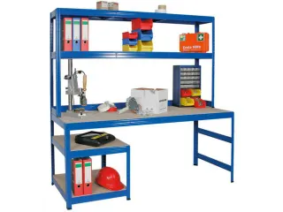 montagetafel,HxBxD 750-1050x1800x600mm,blad hout - 2