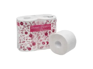 Toiletpapier Celtex Tissue Flowers 3-laags wit 300 vel krimp 6x4 rol - 1