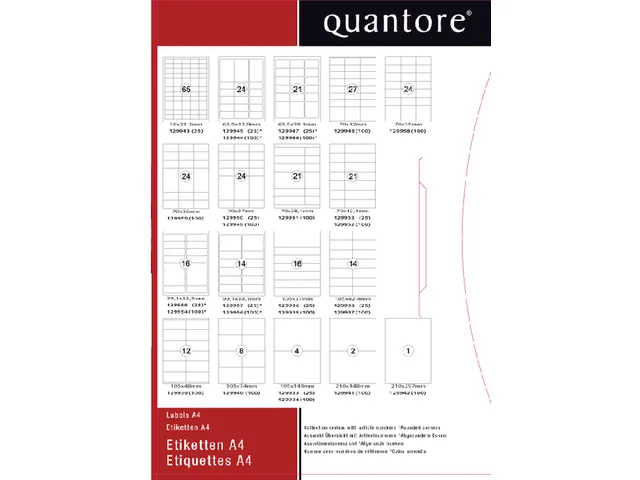 Etiket Quantore 63.5x33.9mm wit 2400st