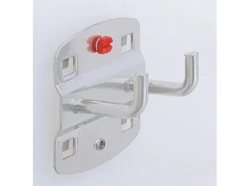 dubbele haak,v. perfoplaat,L 50mm,einde loodrecht,RAL7016