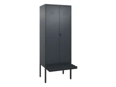 PBM-locker met bank,HxBxD 2120x800x815mm,2vak,vak B 400mm,draaigrendel