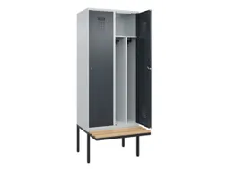 locker met bank,voor scheiding van kleding,HxBxD 2120x800x815mm,2vak
