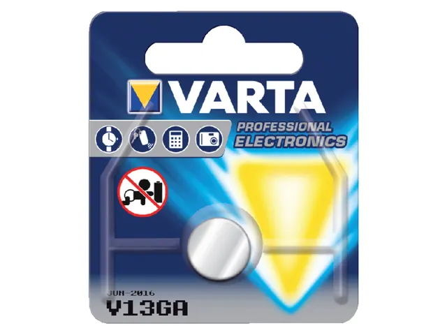 Batterij Varta knoopcel V13GA lithium blister à 1 stuk