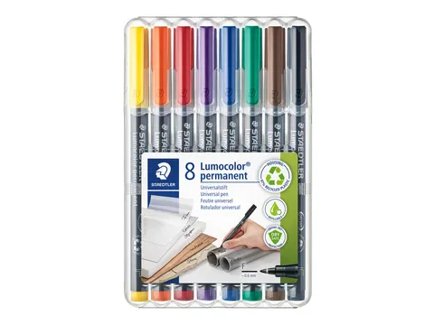 Viltstift Staedtler OHP Lumocolor 318 Fijn 0.6mm Assorti 8 stuks