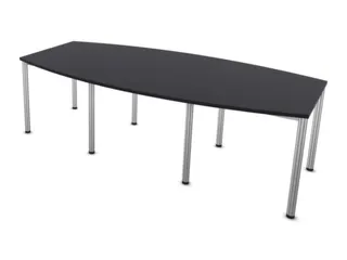 vergadertafel,HxBxD 740x2400x1200mm,vatvormig,CC-zwart - 1