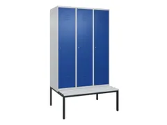 locker met bank,HxBxD 2120x1200x815mm,3vak,vak B 400mm,cil.-slot