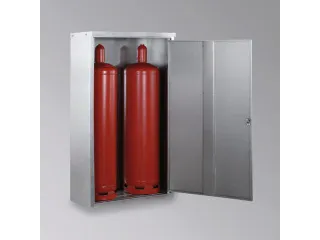 gasflessenkast,v. 2x33kg fles,HxBxD 1435x860x400mm,m. dak,vleugeldeur - 1