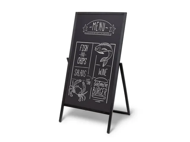 Krijtstoepbord Houten A-Bord Flip 68x140cm Zwart
