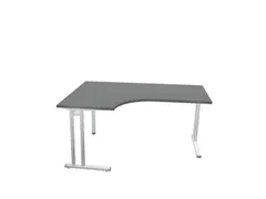 bureau in vrije vorm,HxBxD 740x1600x1200mm,vrije vorm,MS-donkergrijs