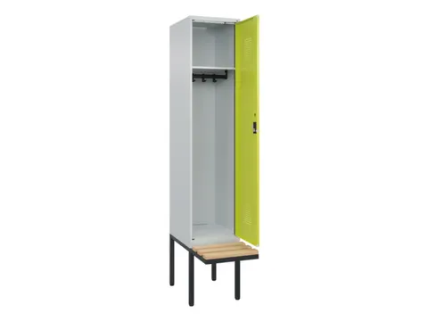 locker met bank,HxBxD 2120x400x815mm,1vak,vak B 400mm,cilinderslot