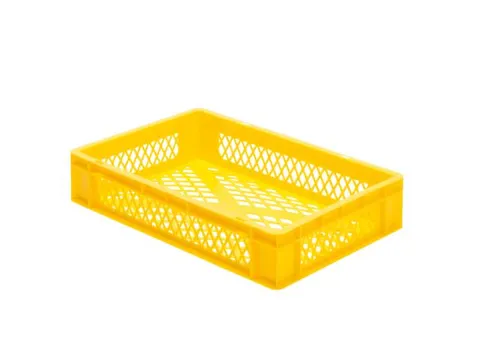 Euronorm-stapelbak 22l 120x600x400mm Wanden/bodem Opengewerkt Geel