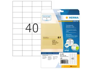 HERMA 4684 Transparante folie-etiketten Mat A4 52,5x29,7mm 1000 stuks - 1