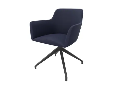 Bezoekersstoel Draaibaar Voetkruis Epoxypoedercoat Lichtblauw