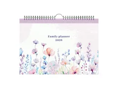 Calendrier familial 2026 Lannoo 310x220 Flowers Watercolour 7 jours/1