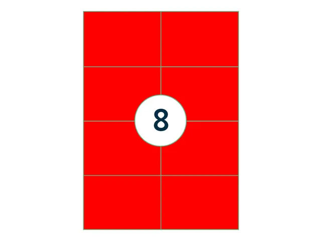 Etiket Rillprint 105x74mm fluorrood 800 etiketten