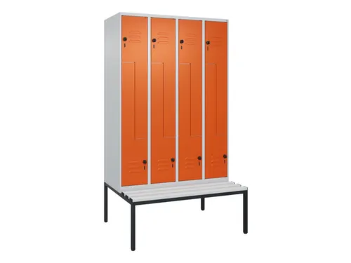 Z-garderobekast,HxBxD 2120x1200x815mm,8vak,vak B 300mm,draaigrendel