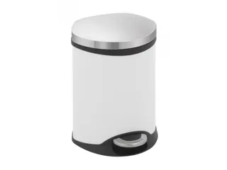 Pedaalemmer Shell Bin 6 Liter Wit Mat RVS - 1