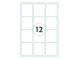 Etiketten Zelfklevend Wit 12 op A4 63.5x72mm 1000 Vel