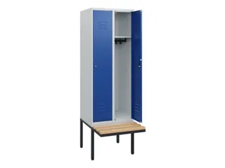 locker met bank,HxBxD 1950x600x815mm,2vak,vak B 300mm,cil.-slot - 2