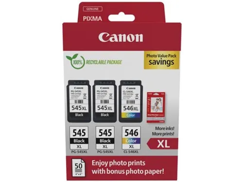 photo value pack 2 x PG-545XL + 1 x CL-546XL, 8286B015, 4 kleuren