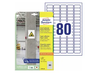 Etiket Avery Zweckform L7872-20 35.6x16.9mm Wit 1600 stuks - 1