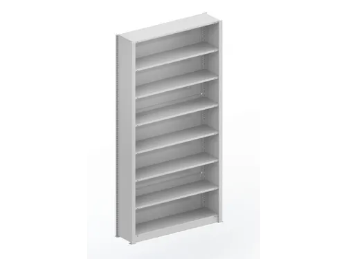 kantoorstelling grondveld HxBxD 2550x1306x335mm 7 OH Stalen Ral7035