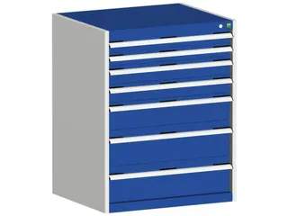 ladekast 1000x800x650mm 7laden zware lasten RAL7035 front RAL5010 - 1